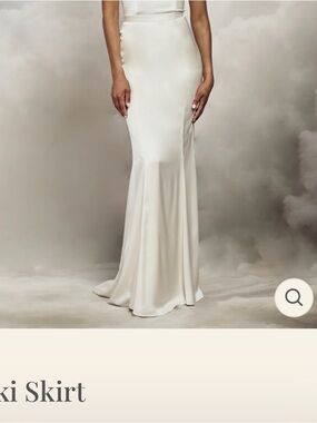 Brand NWT! White/Cream Maxi Satin Bridal Skirt